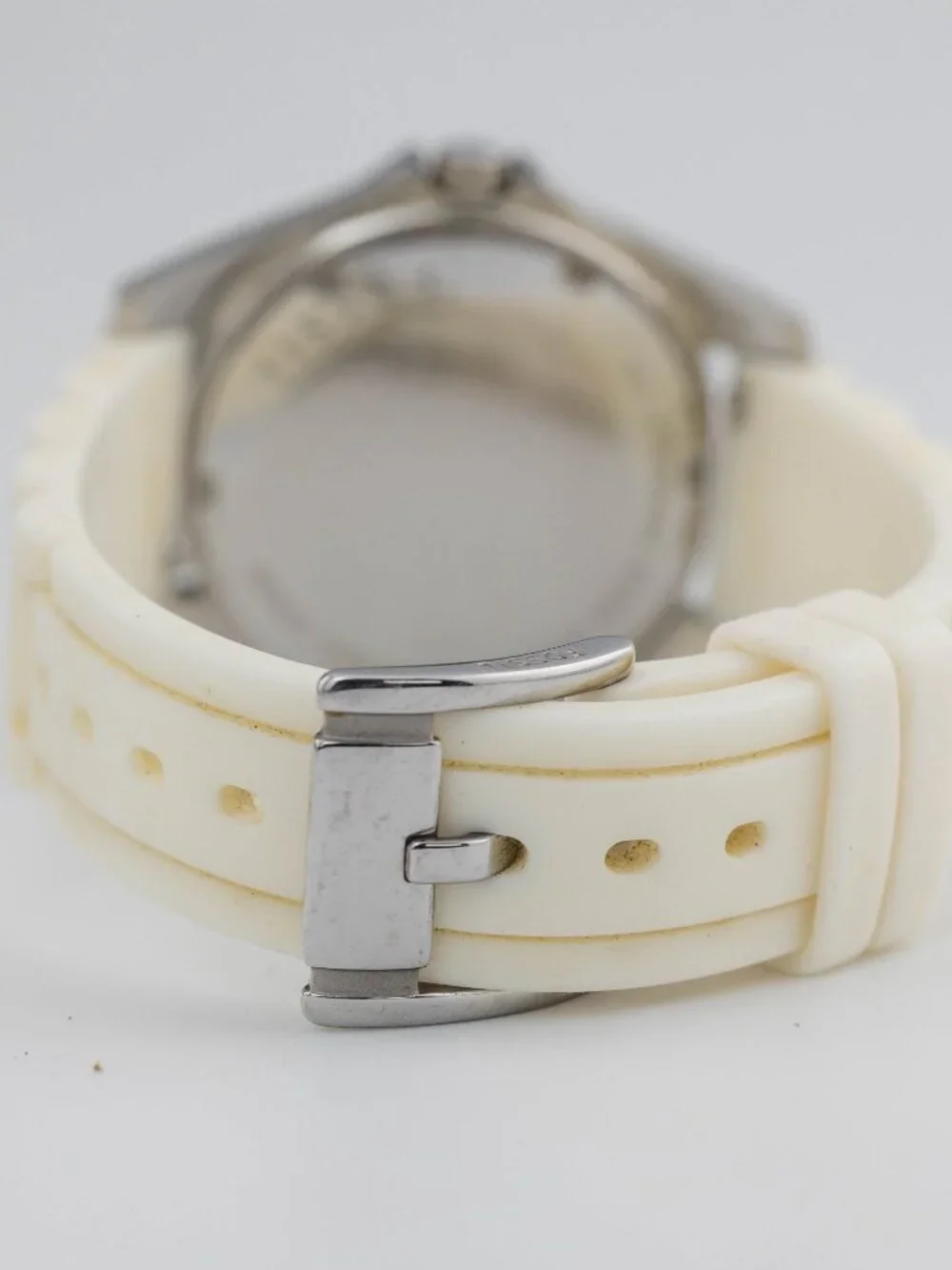 Fossil ES-2344 White Resin Crystal Bezel Quartz Analog Women's Watch New Battery